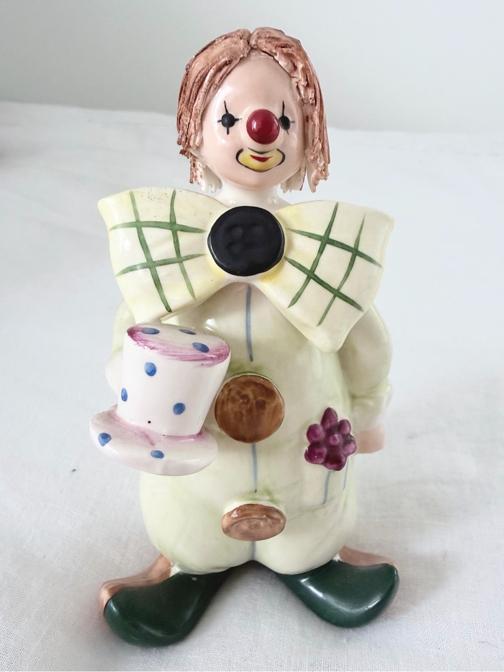 1984 Enesco Hand-Painted Ceramic Clown Figurine